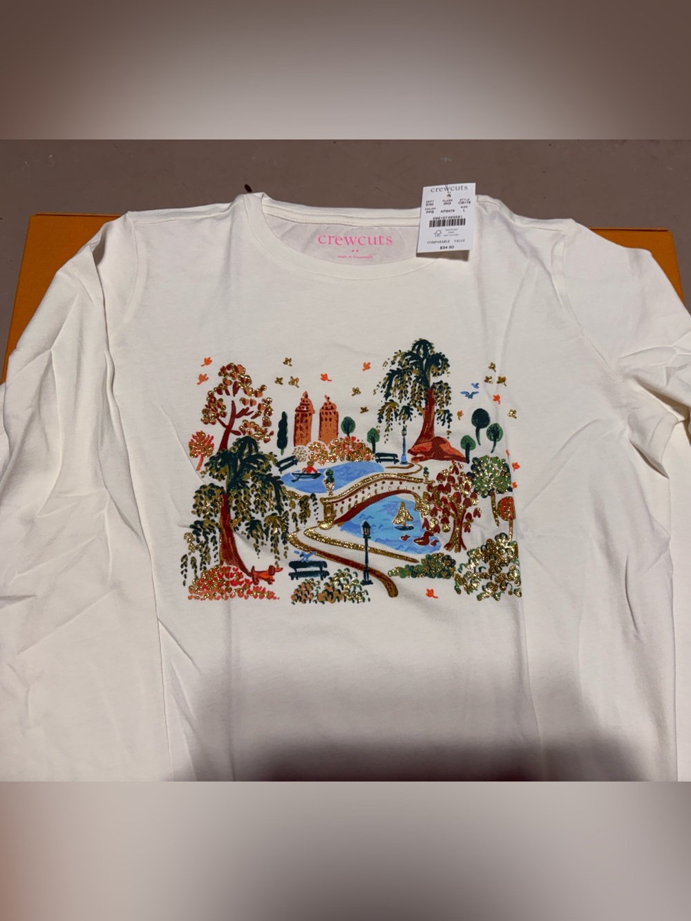 crewcuts Cream Scenic Park Graphic Tee with Gold Accents